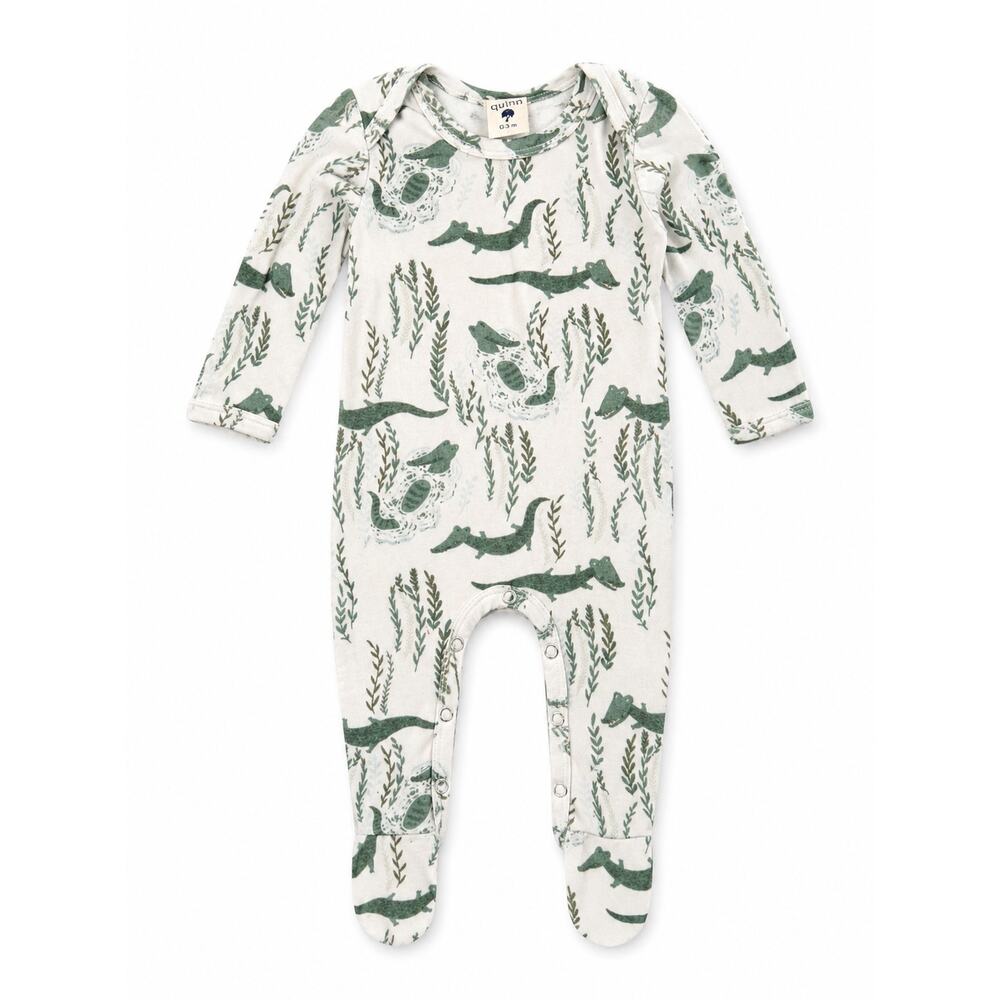 Kate Quinn Organics Alligator Jungle Footie